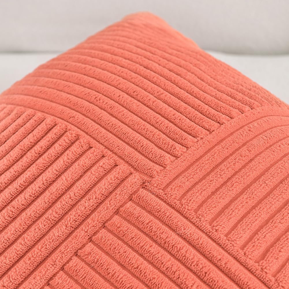 Fancy Homi Coral Lumbar Decorative Throw Pillow Covers 12X20 Inch For Living Room Couch, Rustic Farmhouse Boho Home Decor, Soft
