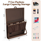 Retyion Bedside Storage Organizer With Power Strip Holder And Adjustable Straps Bed Hanging Bag For Home Bunk Bed Dorm Sofa (Bro