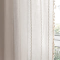 Deeprove White Boho Curtains 63 Inches Length For Nursery Bedroom Christmas Decor, Bohemian Embroidery Farmhouse Cream Tassel Co