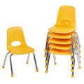Factory Direct Partners 10359 12 School Stack Chair, Stacking Student Seat with Chromed Steel Legs and Ball Glides for in-Home L