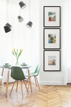 Kate And Laurel Adlynn Rectangle Picture Frame Set Of 3, 16 X 20 Matted To 8 X 10, Black, Modern Three-Piece Frame Set For Galle