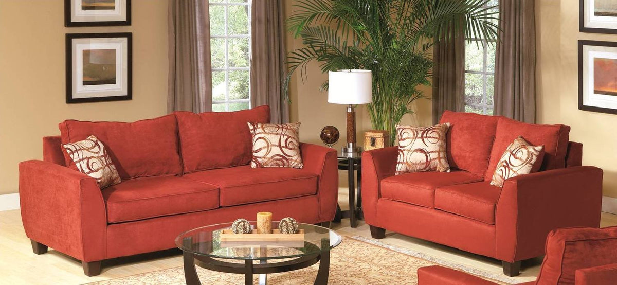 Randolph Graceful Microfiber Sofa and Loveseat 2 Piece Set