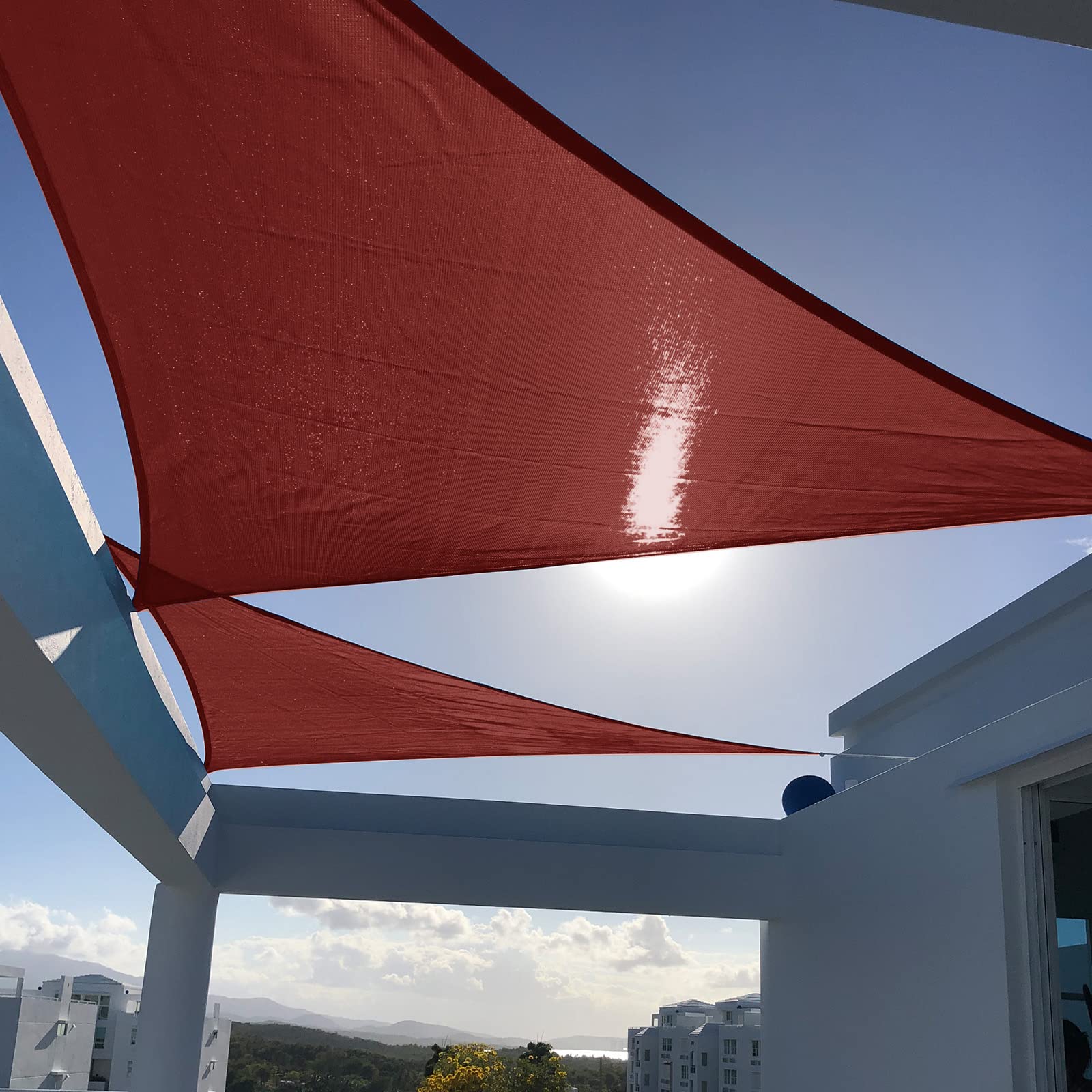 SUNNY GUARD Sun Shade Sail 10 x10 x14  Right Triangle Terra UV Block Sunshade for Backyard Yard Deck Patio Garden Outdoor Act