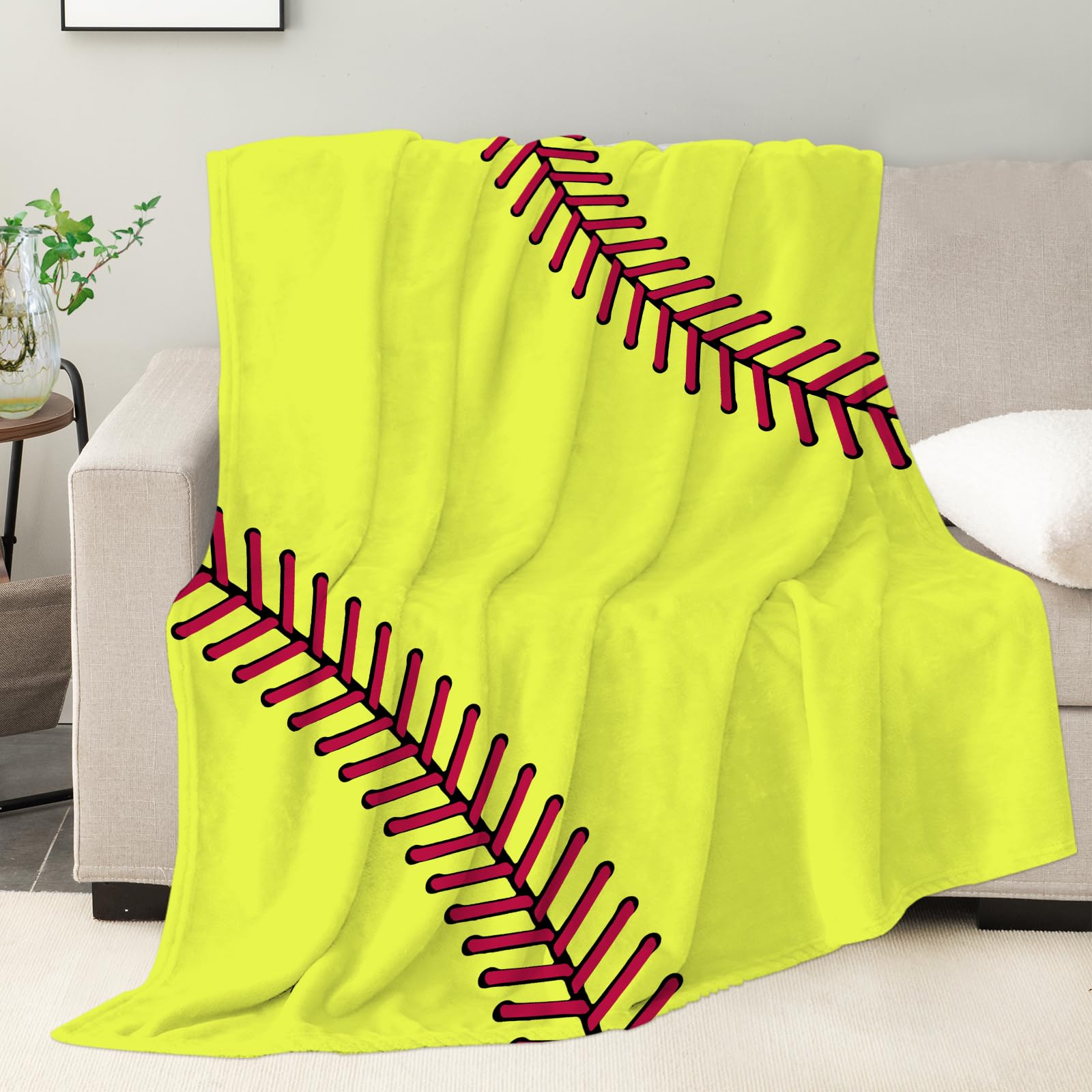 Mastiee Softball Blanket For Girls, Softball Gifts For Team Girls 8 9 10 11 12 Years Old Softball Lovers, Kids Adults Sport Soft