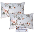 Fadfay Sheets Set Twin Xl Elegant Floral Bedding Shabby Grey Bird Print College Dorm Room Bedding Vintage Farmhouse Bedding 100%