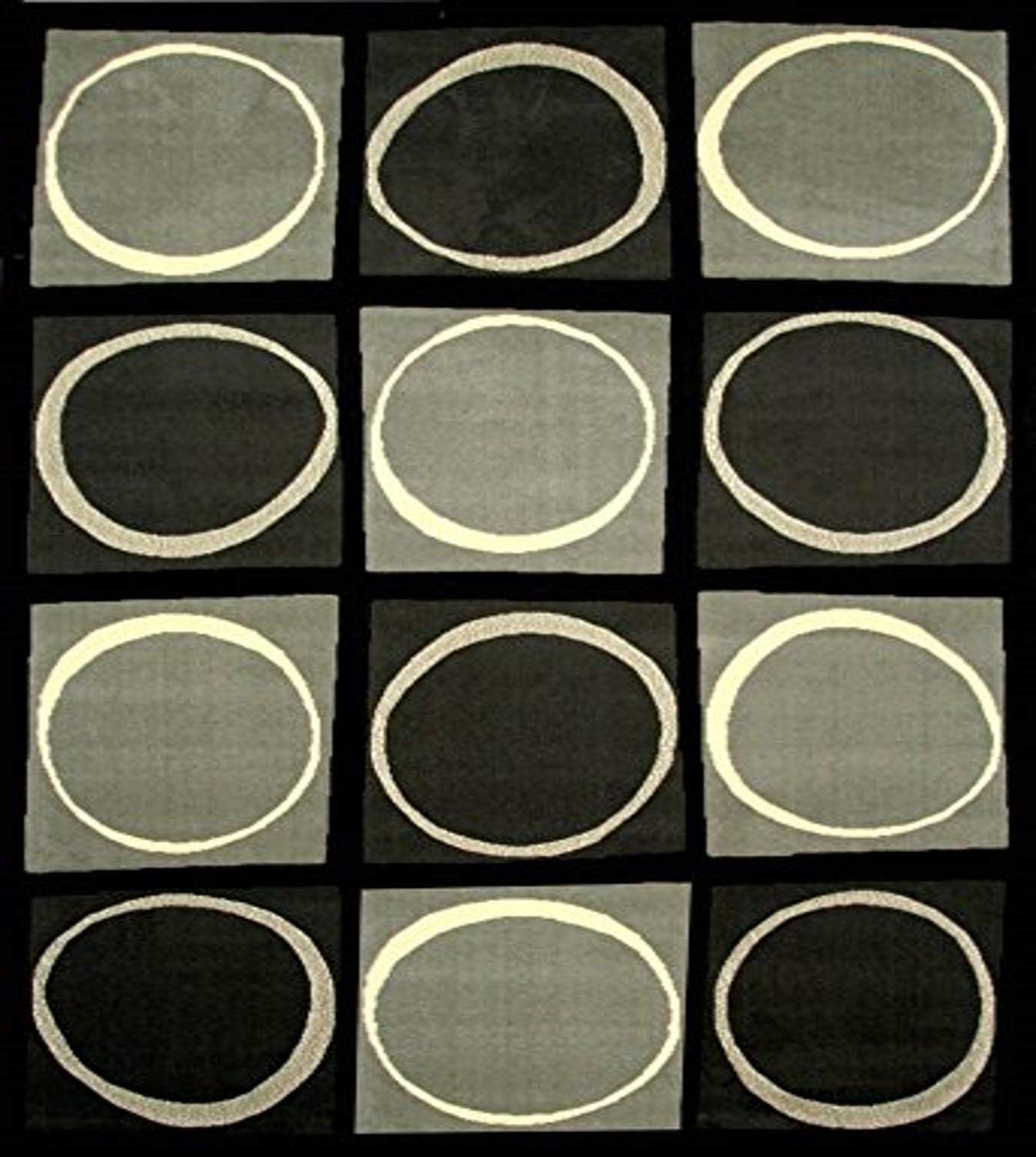 Abacasa Terra Area Rug, 8' By 10', Black/Grey/Ivory