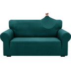 Znsayotx 1 Piece Jacquard Couch Covers For 2 Cushion Couch High Stretch Loveseat Slipcover For Pets Dogs Anti Slip Love Seat Sofa Slipcover Furniture Protector (Medium, New Pattern Blackish Green)