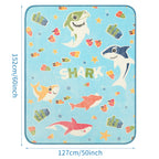 Glow In The Dark Shark Blanket,Gifts For Boys Girls 1 2 3 4 5 6 7 8 9 Year Old, Toddler Boys Girls Toys Age 6-8, Soft Blue Blank