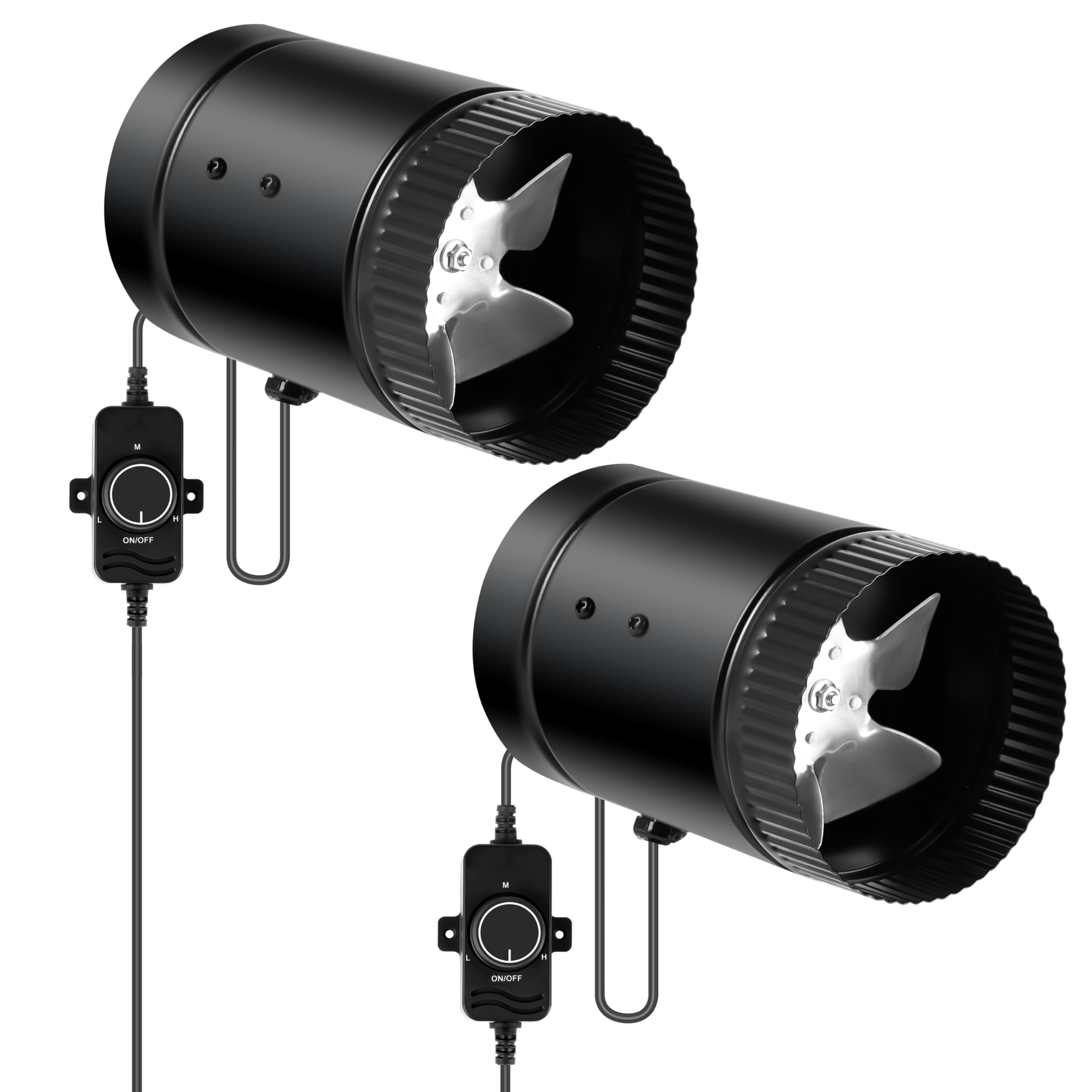 Ipower 4 Inch 106 Cfm Inline Booster Fan Exhaust Duct Blower With Speed Controller Low Noise For Hvac In Grow Tent, Basements, B