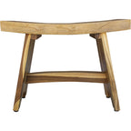 HomeRoots Contemporary Teak Outdoor Bench in Natural Finish