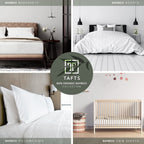 Tafts Bamboo Sheets Full Size Bed Sheets 5 Piece Set, Pure 100% Organic Bamboo, 17” Deep Pockets - Luxuriously Soft, Silky Smooth, Cooling, Double Stitched, Lifetime Quality Guarantee (White)