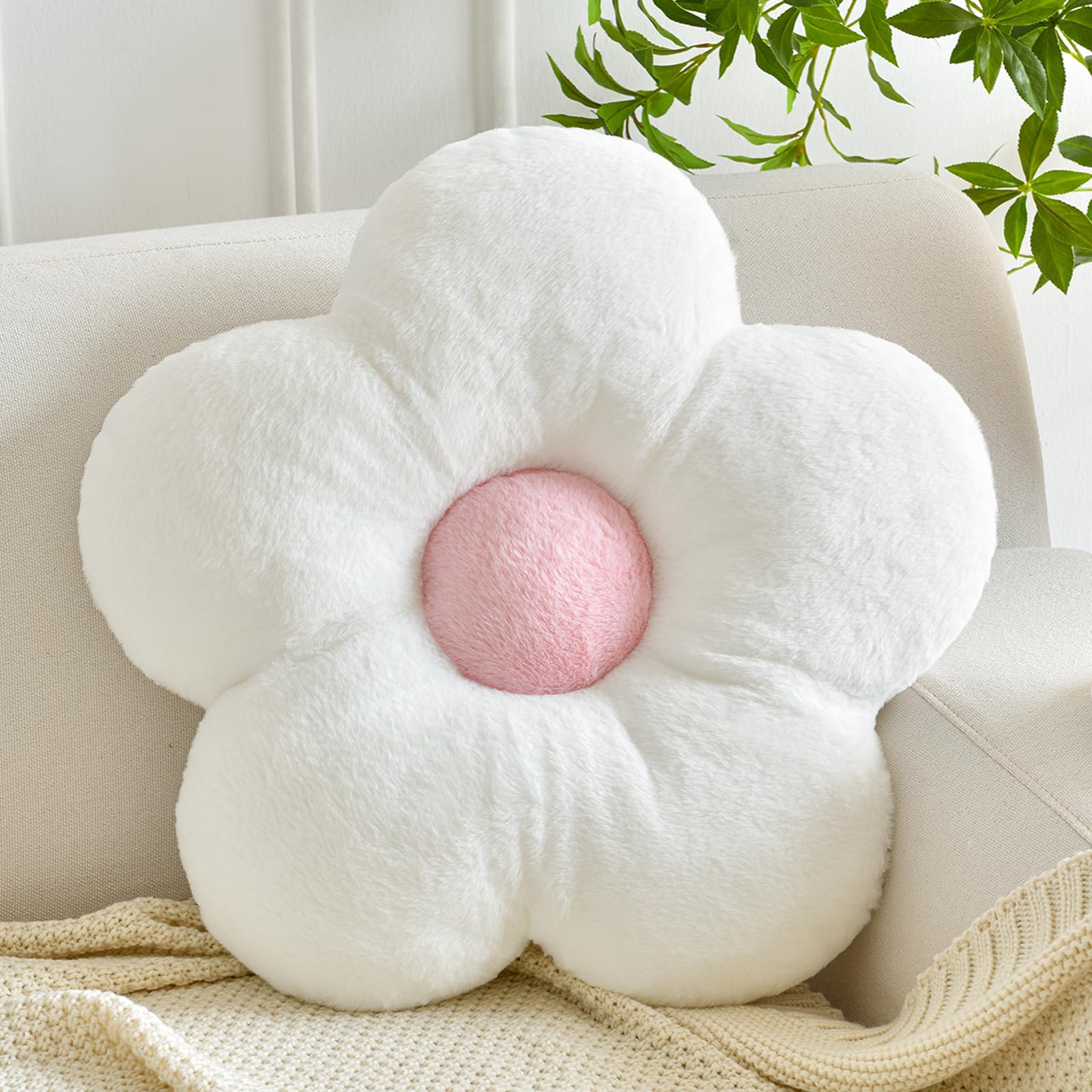 Zcnyclam Flower Pillows, Soft Flower Shaped Pillow With Home Decorative For Couch Chair Bed,Flower Floor Throw Pillows For Adult