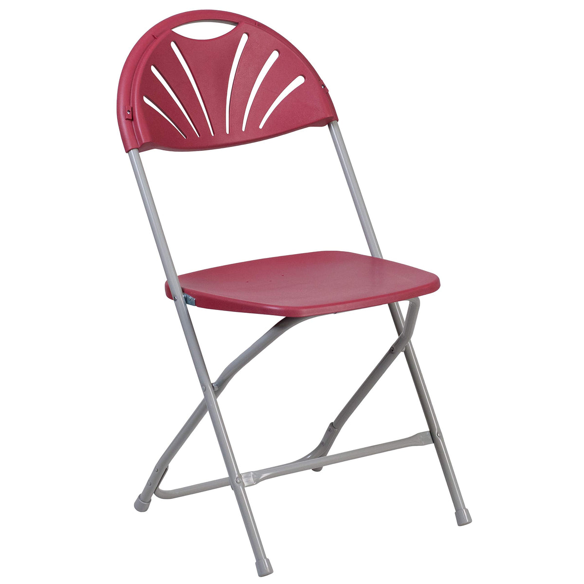 Flash Furniture Hercules Series 650 Lb. Capacity Burgundy Plastic Fan Back Folding Chair