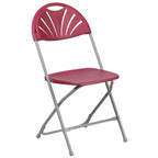 Flash Furniture Hercules Series 650 Lb. Capacity Burgundy Plastic Fan Back Folding Chair