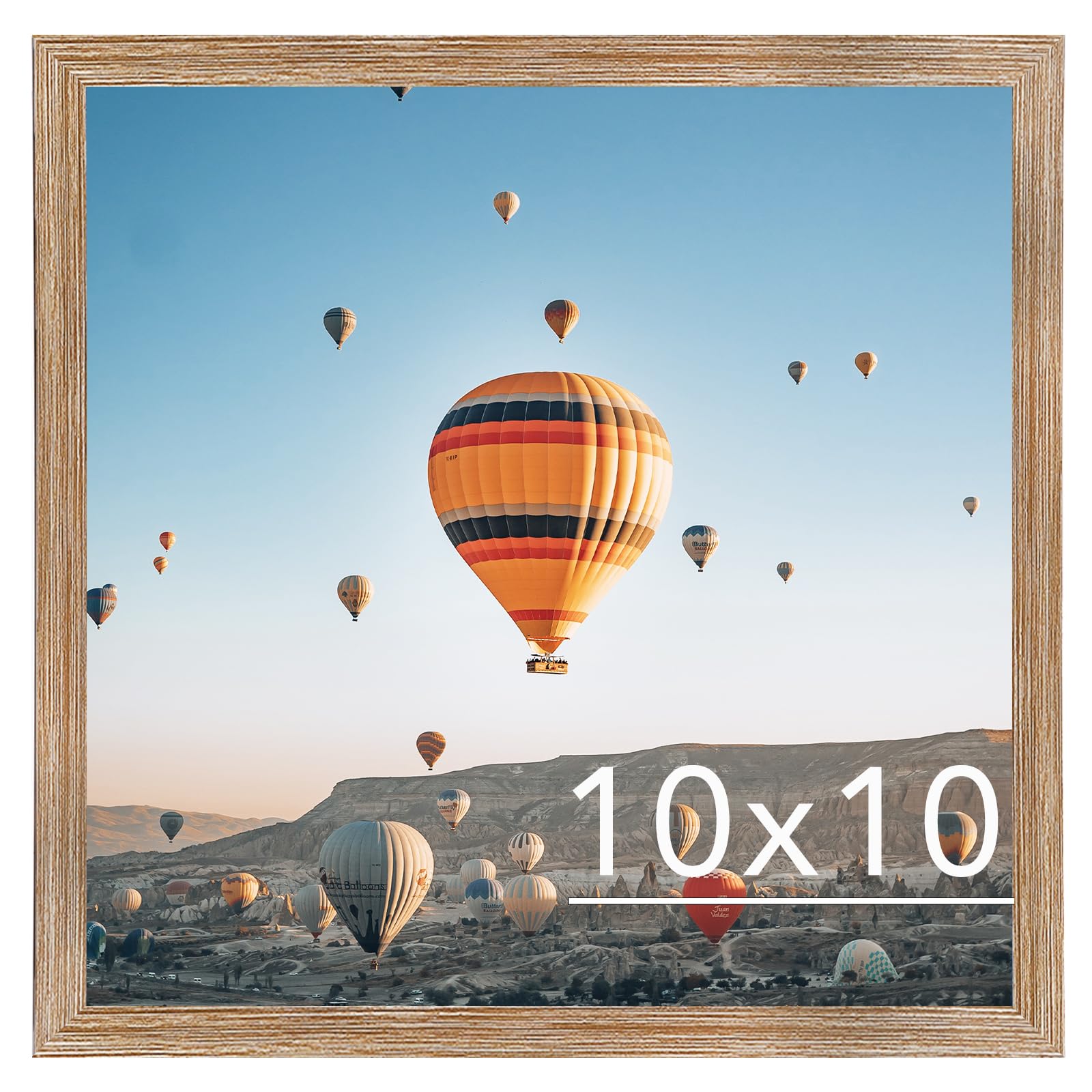 JCJMY 10x10 Picture Frame Rustic Brown for Wall Hanging, Wall Mounting Horizontally or Vertically, 10 x 10 Square Wall Gallery P