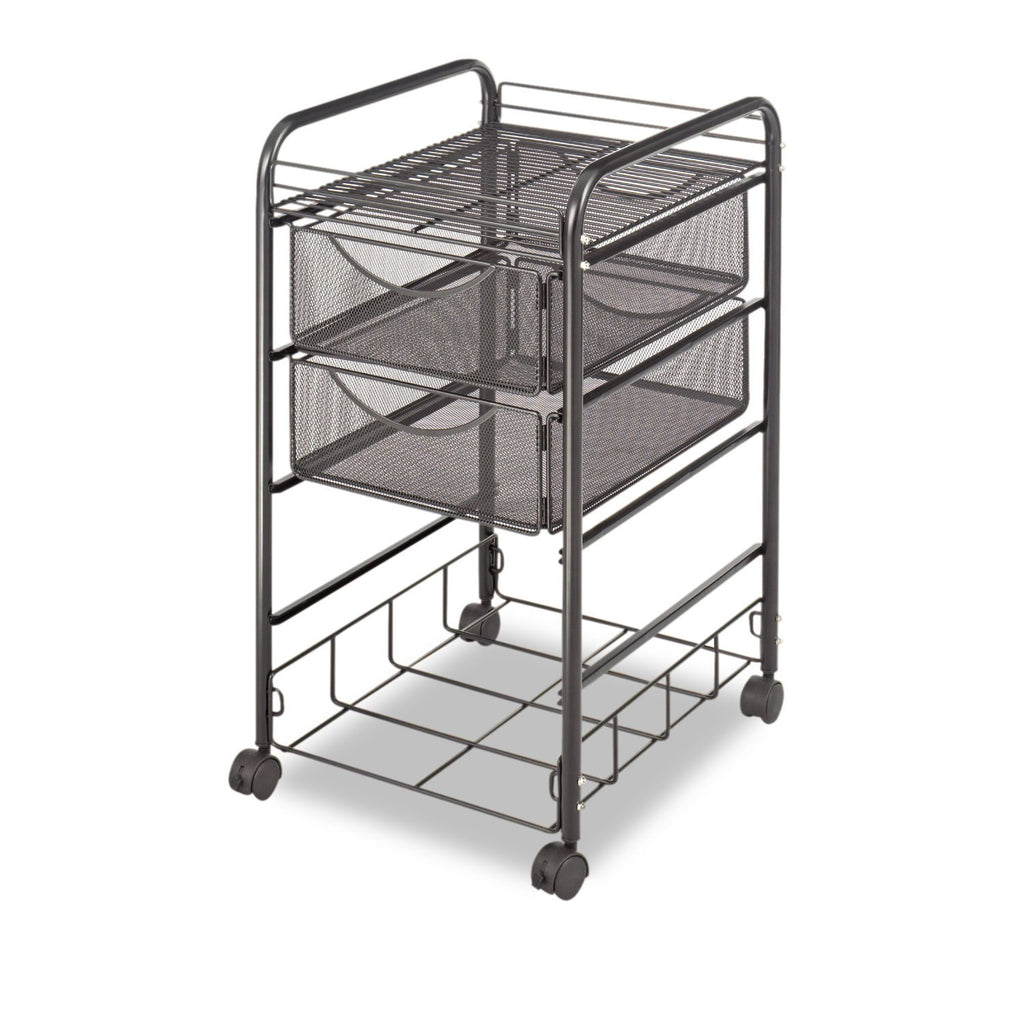 Safco Onyx Rolling File Cart with 4 File Drawers, Fits Letter-Size Hanging Folders, Durable Steel Mesh Construction