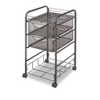 Safco Onyx Rolling File Cart with 4 File Drawers, Fits Letter-Size Hanging Folders, Durable Steel Mesh Construction