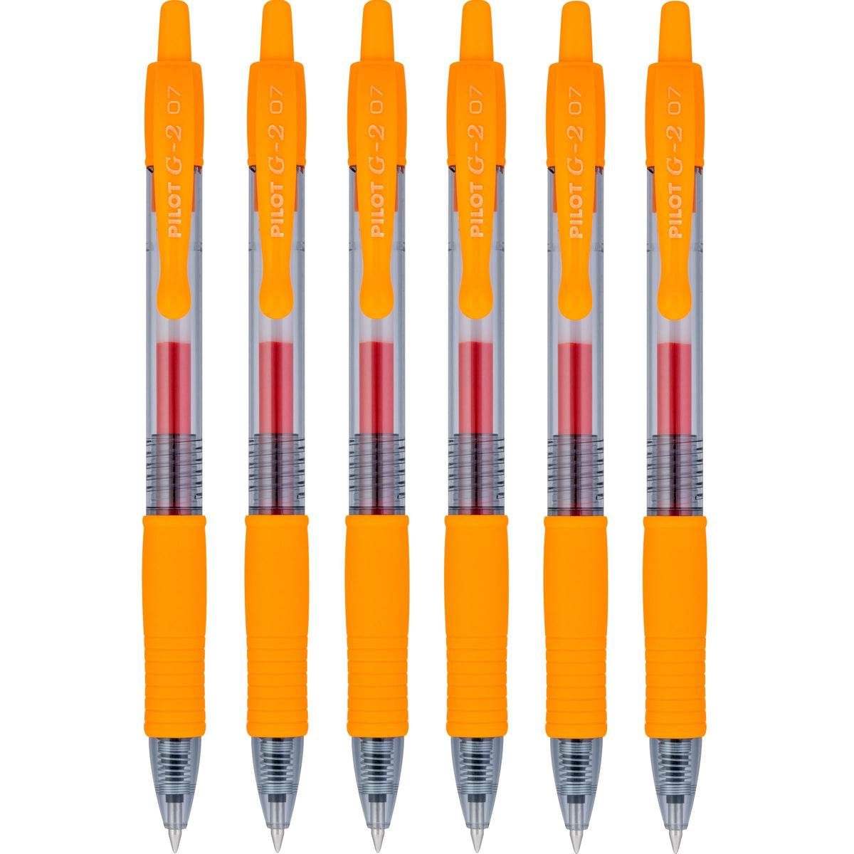 Pilot G2 Premium Refillable & Retractable Rolling Ball Gel Pens, 0.7Mm Fine Point, Orange, 6-Pack