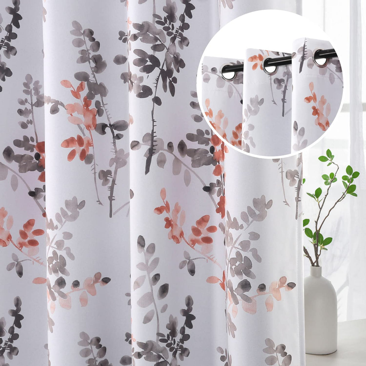 H.Versailtex Blackout Curtain Panels 84 Inches Long Light Reducing Room Darkening Thermal Insulated Curtains/Panels/Drapes For L