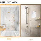 Quegau Shatterproof Shower Mirror For Shaving With Hook (Large 8X10.7 Inch) 40% Cheaper Than The Original,Unbreakable Deluxe Ple