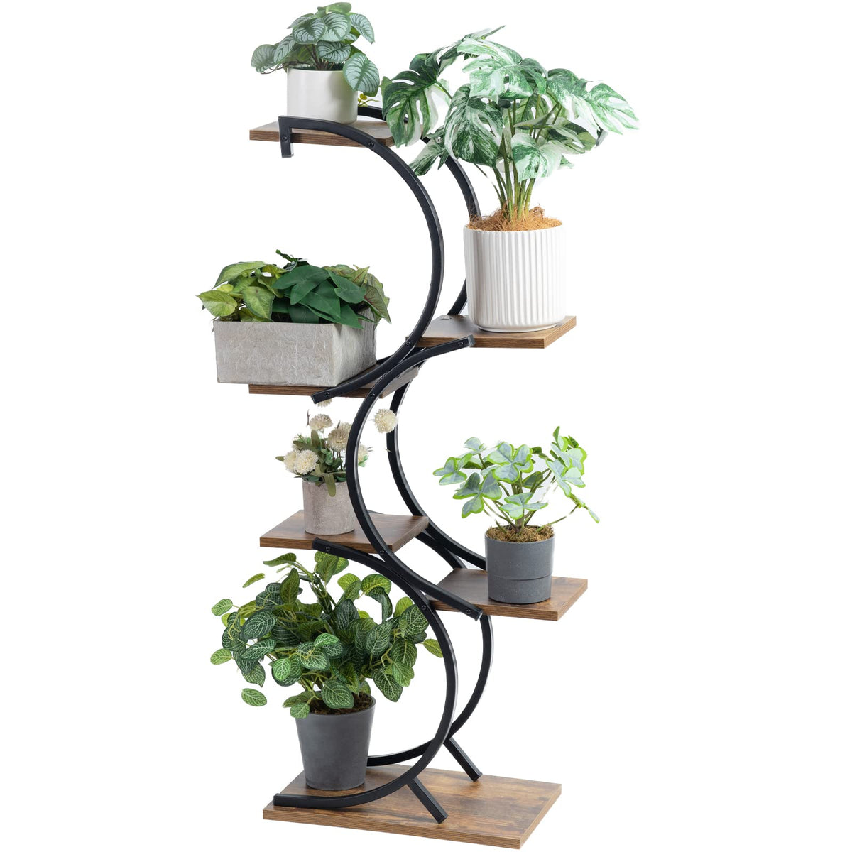 Chphi Plant Stand Indoor 6-Tier Wrought Iron Plant Stand Green Indoor Plant Stand Tiered Plant Stand Use Office Home Decor By Pl