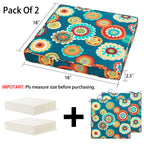 Magpie Fabrics Patio Square Chair Cushions 18'X18'X2.5' With Ties, 2 Pack, Waterproof Weather Resistant Outdoor Universal Cor