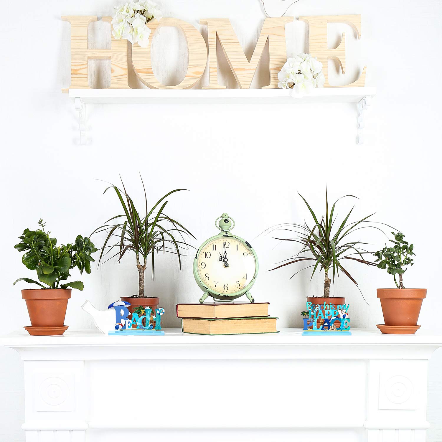 2 Pcs Beach Sign Ocean Sea Animal Party Decor Beach Is My Happy Place Plaque Sign Wooden Table Decorations For Beach Coastal The