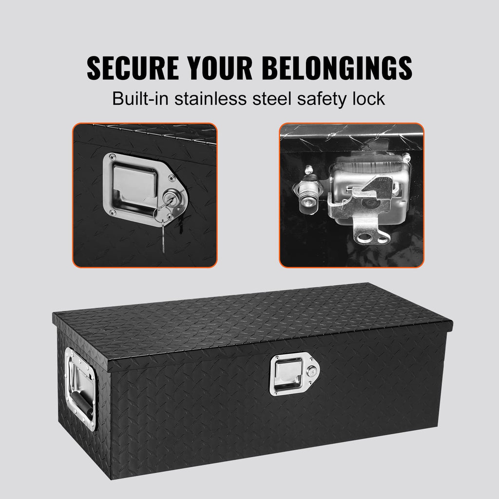 VEVOR Truck Bed Tool Box Black Aluminum 30"x13"x9.6" JL-TB19-1