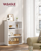 Vasagle Bookshelf, 23.6 Inches Wide, 3-Tier Open Bookcase With Adjustable Storage Shelves, Floor Standing Unit, Cloud White Ulbc163T14