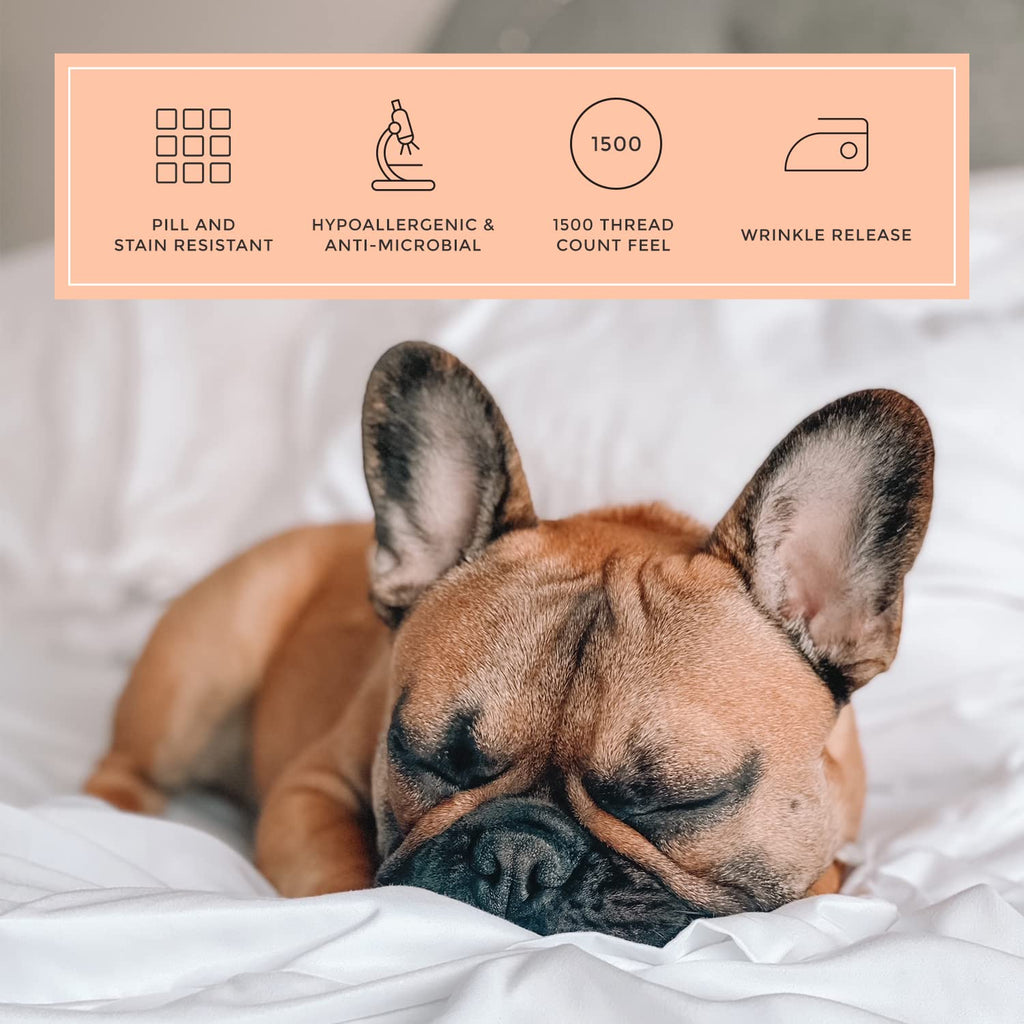 Peachskinsheets Classic White Sheet Set - 1500Tc Level Of Softness - Extra Soft Cooling Sheets For Hot Sleepers And Night Sweats