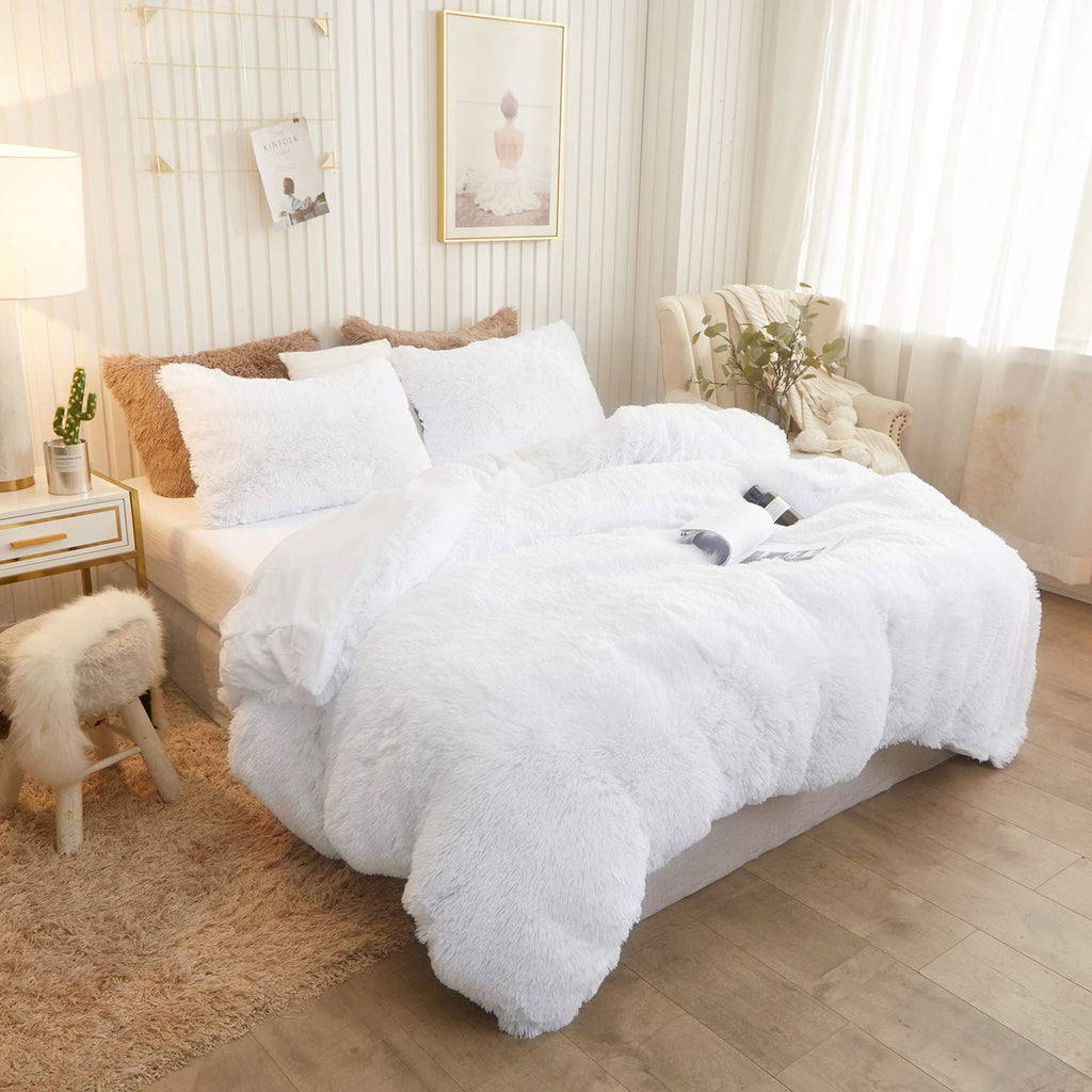 Xege Plush Shaggy Duvet Cover, Luxury Ultra Soft Crystal Velvet Fuzzy Bedding 1Pc, Fluffy Furry Comforter Cover For Bedroom Home
