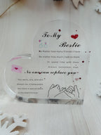 Acrylic Heart Gift For Bestie Inspirational Quotes Table Decor Sign Acrylic Paperweight Birthday Gifts New Year Present Back To