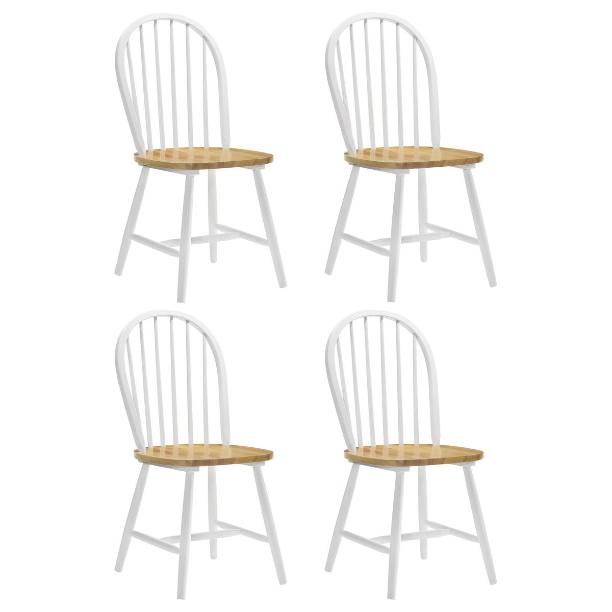 Coaster Hesperia Windsor Dining Side Chairs Natural Brown And White (Set Of 4)