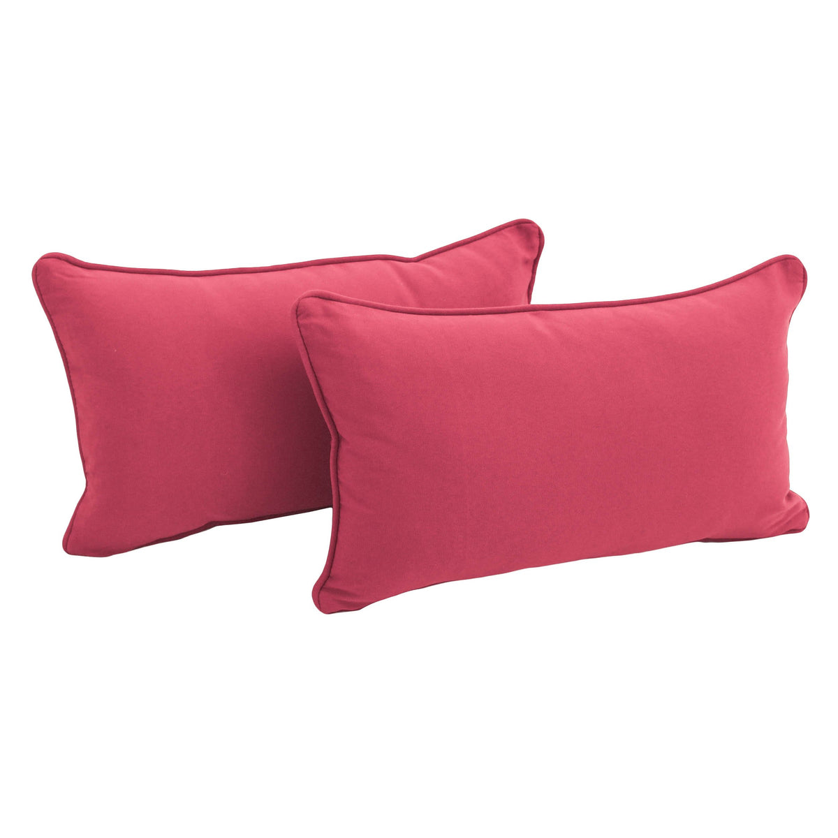 Blazing Needles Corded Twill Throw Pillows (Set of 2), 20&quot; x 12&quot;, Berry Berry