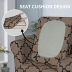 Easy-Going 2-Piece Stretch Couch Cover Print Fleece Sofa Slipcover, Micro Fiber Stylish Furniture Protector For 1 Cushion Sofa, Pets, Kids, Children, Dog (Chair, Quatrefoil/Camel)