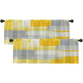 Emvency 2 Pack Valances Window Treatments Yellow And Grey Abstract Modern Art Blackout Drapes Adjustable Curtain Valances For Wi