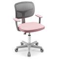 Costzon Kids Desk Chair, Adjustable Children Study Computer Chair With Arms & Wheels, Student Swivel Rolling Task Chair, Ergonomic Kids Office Chair For Boys Girls Age 4-12, Home Bedroom School, Pink