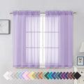 Aiyufeng Light Purple Sheer Curtain Panels Pair Sold 45 Inch Length, Light Filtering Window Curtain Drapes Treatment for Kitchen