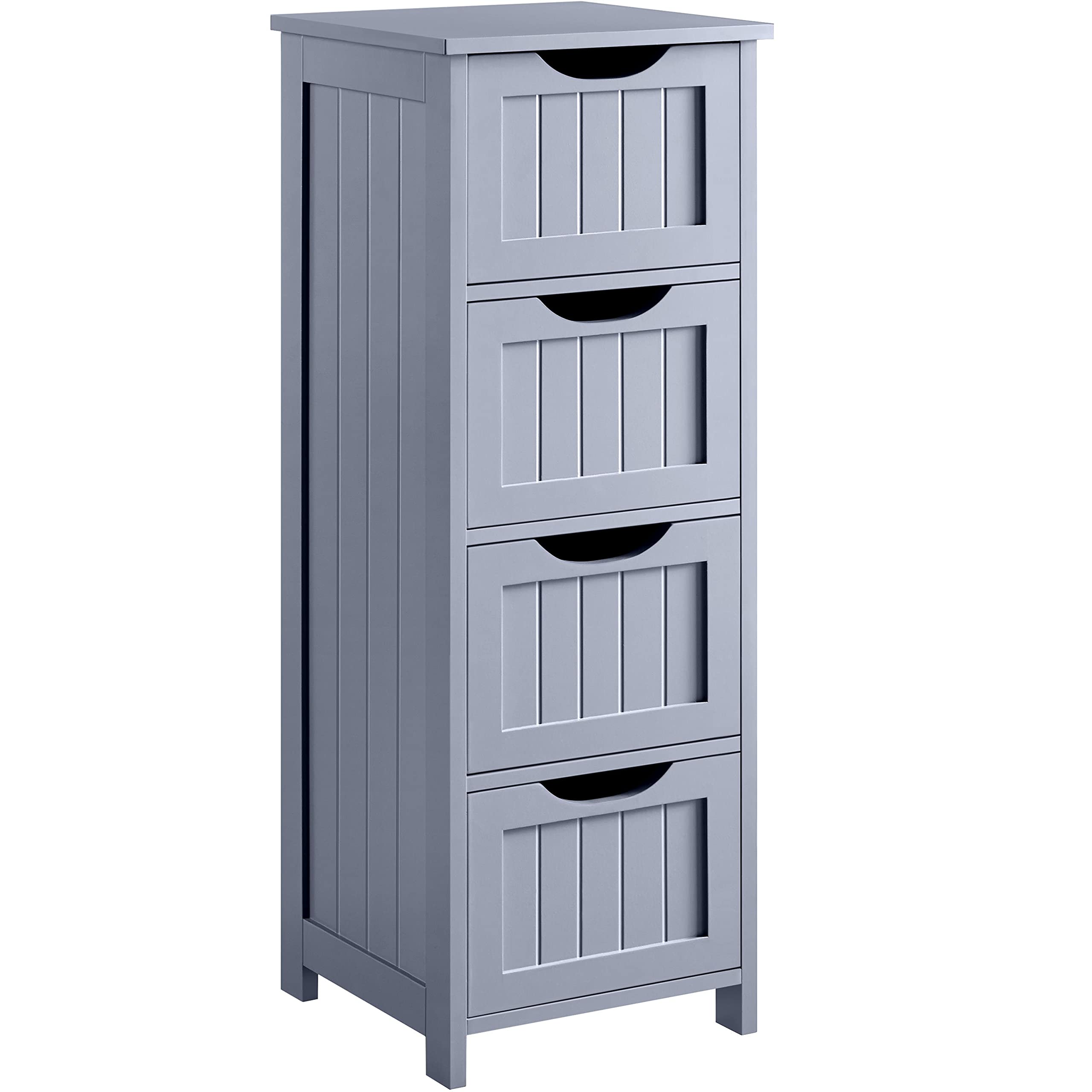 Yaheetech Bathroom Floor Cabinet, Wooden Side Storage Organizer, 4 Drawers Free-Standing Cabinet for Bathroom/Hallway/Living Roo