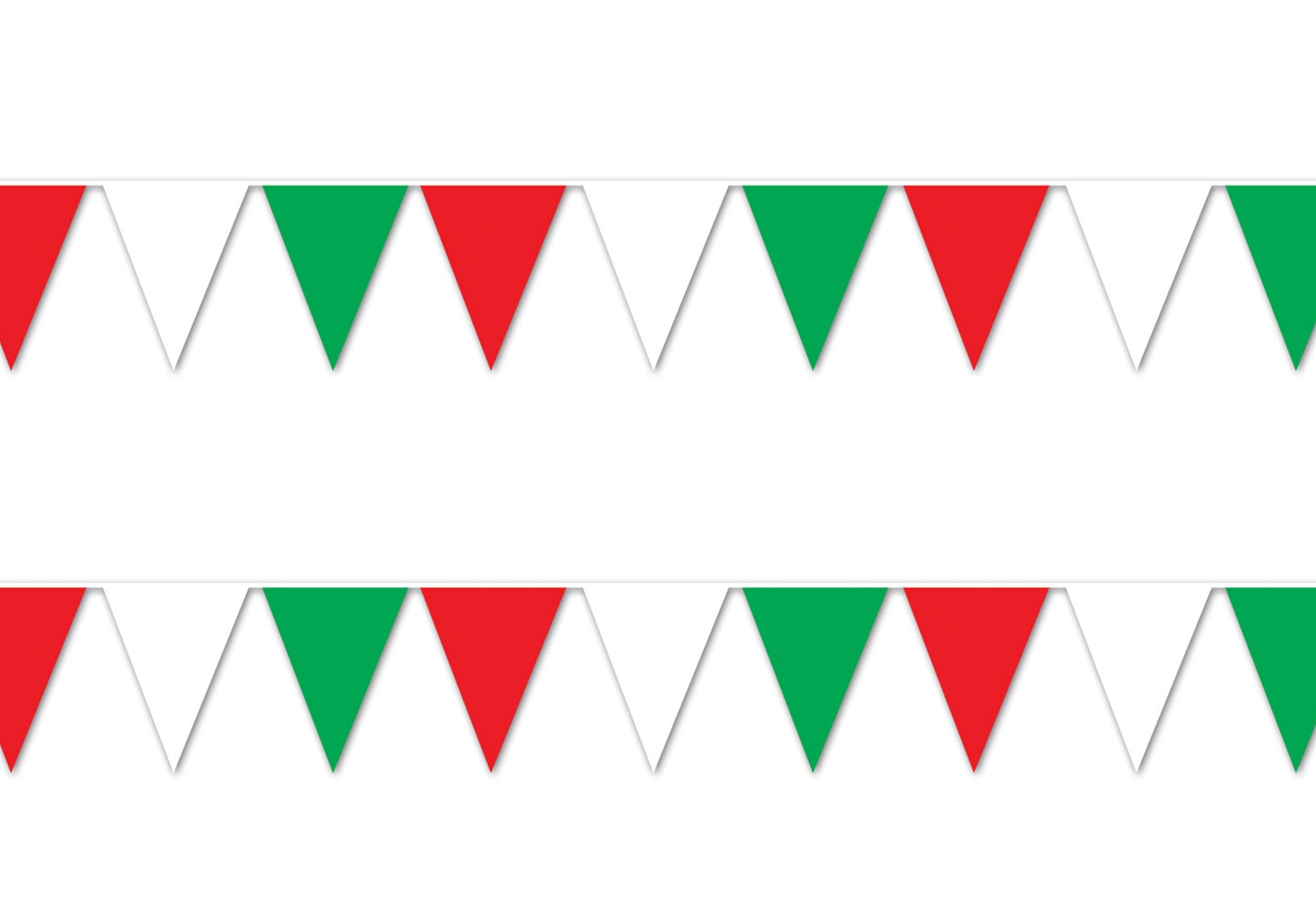 Beistle S50702-RWGAZ2 Pennant Banners, 2 Piece, 17 x 30, Red/White/Green