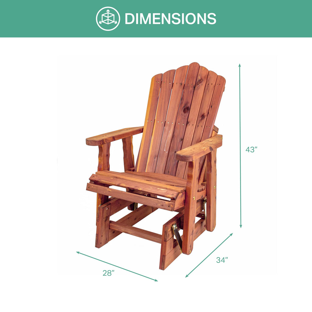 American Furniture Classics Adirondak Glider, Natural Cedar
