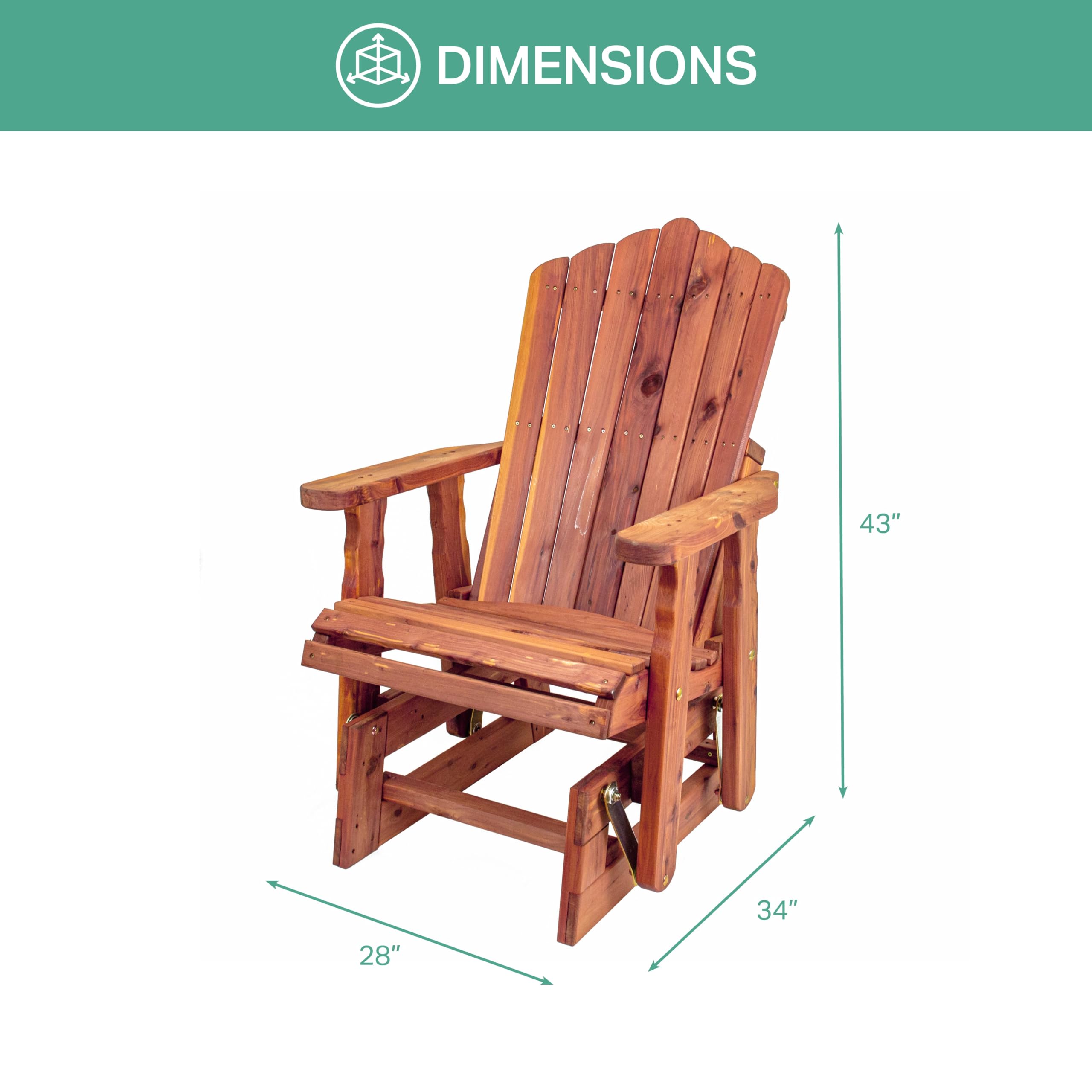 American Furniture Classics Adirondak Glider, Natural Cedar