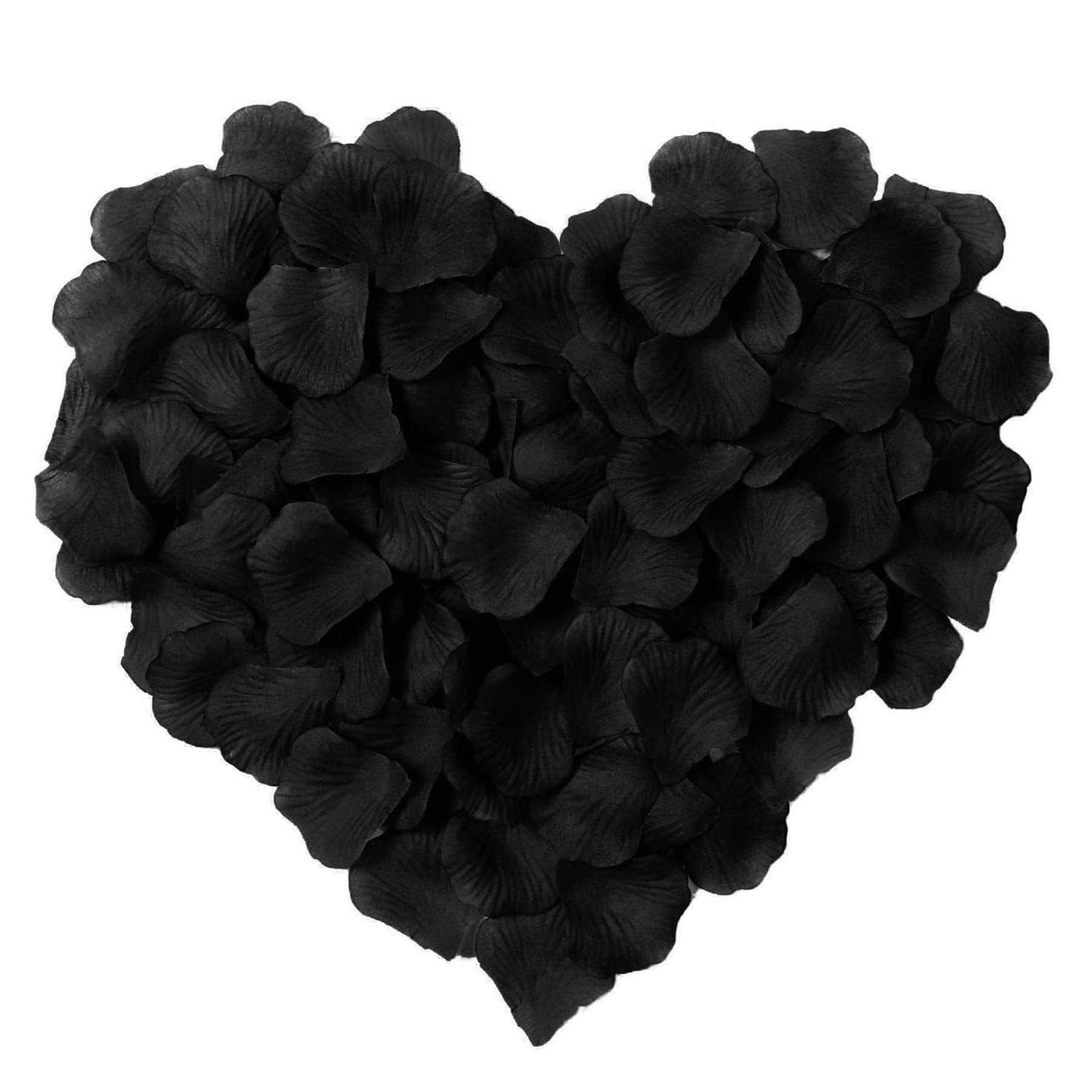 YoungLove 1000 Pieces Black Rose Petals Artificial Fake Rose Valentine Petals Wedding Party Decorations, Black