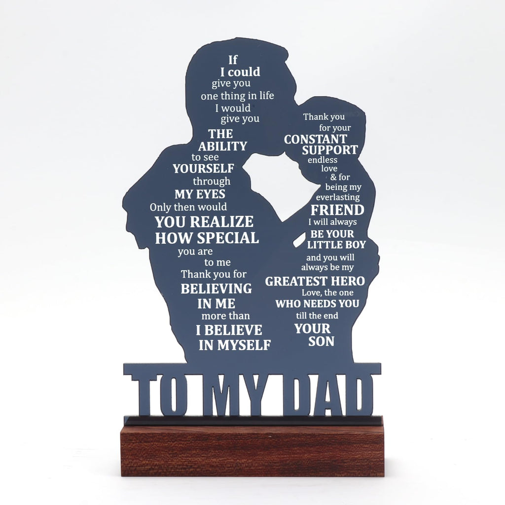 Dad Gifts For Fathers Day From Son, Birthday Gifts For Dad From Son, Fathers Day Sign Gifts For Dad From Son, Acrylic Hug Sign