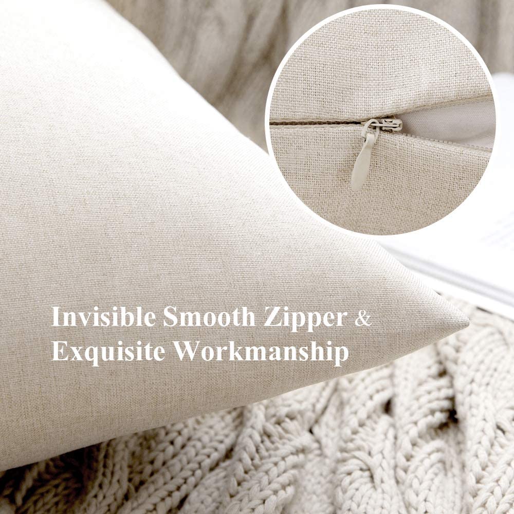 Miulee Pack Of 2 Decorative Outdoor Solid Waterproof Throw Pillow Covers Polyester Linen Garden Farmhouse Cushion Cases For Patio Tent Balcony Couch Sofa 12X12 Inch Rust