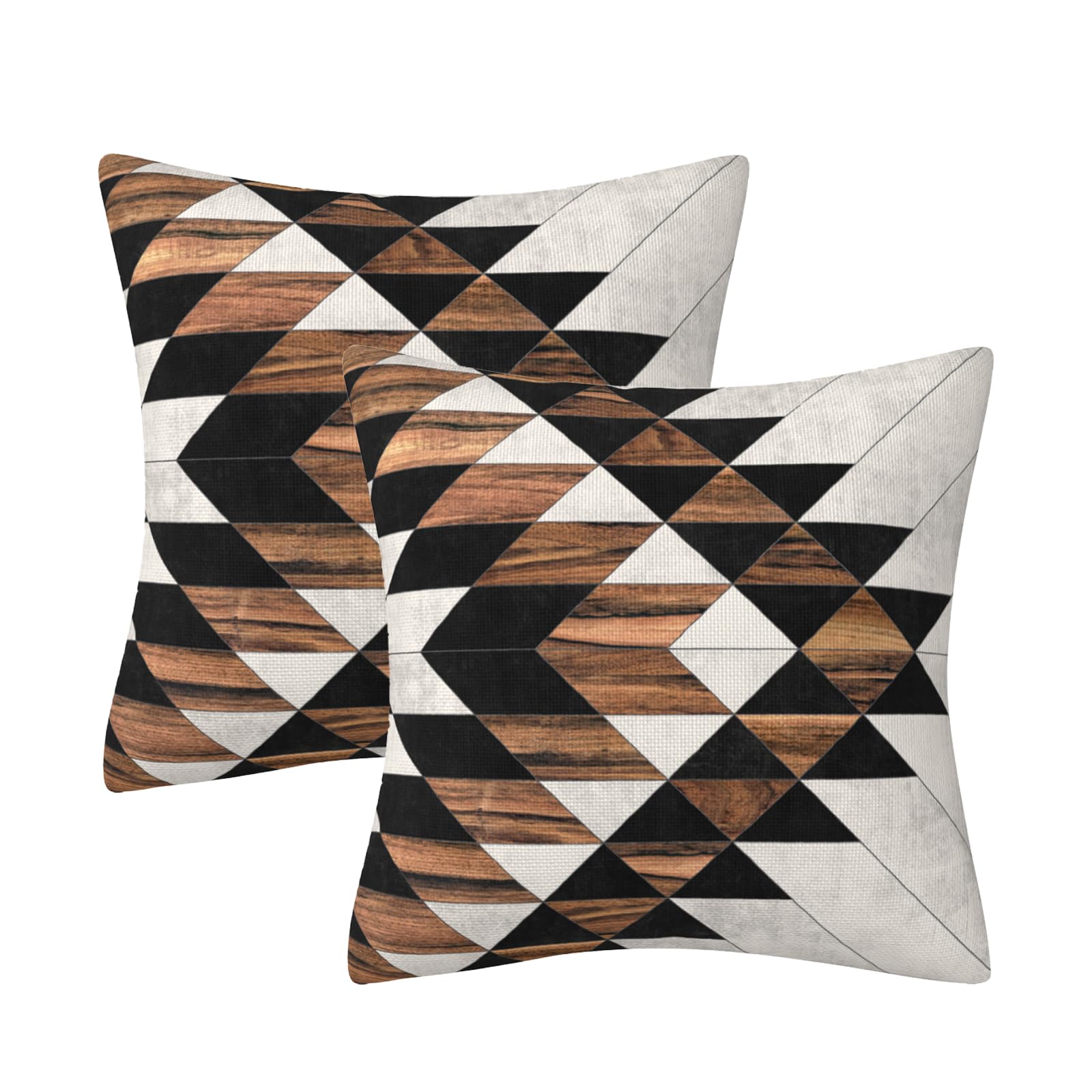Geometric Black Brown Throw Pillow Cover Boho Geometric Farmhouse Decorative Throw Pillowcase Indoor Outdoor Cushion Cover Triba