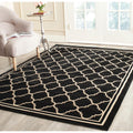 SAFAVIEH Courtyard Collection Area Rug - 53 x 77, Black & Beige, Trellis Design, Non-Shedding & Easy Care, Indoor/Outdoor & Wa
