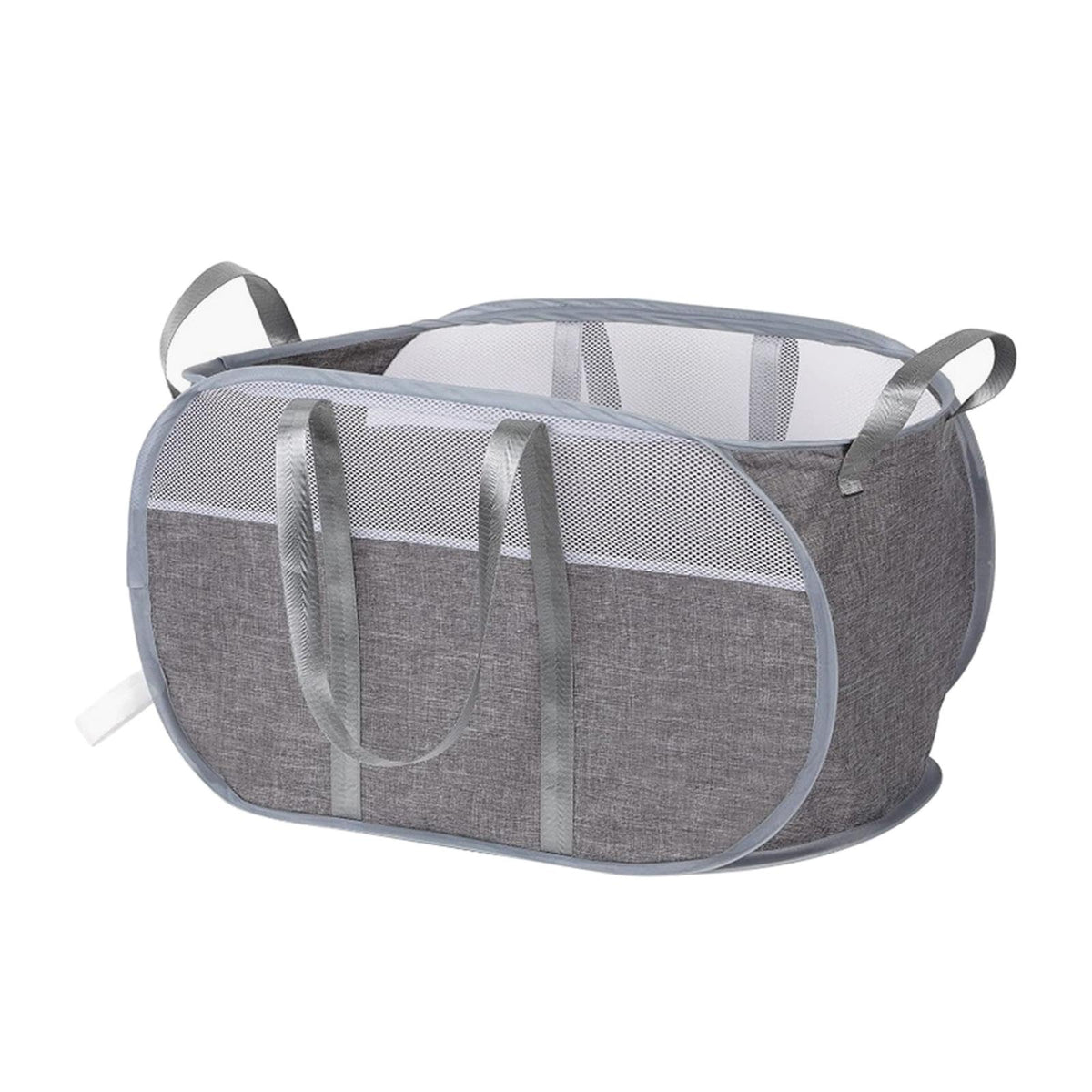 ZOOMELLA with Carry Handles Breathable Laundry Hamper for Laundry Room Bathroom Socks Gray|Hampers|Home & Garden