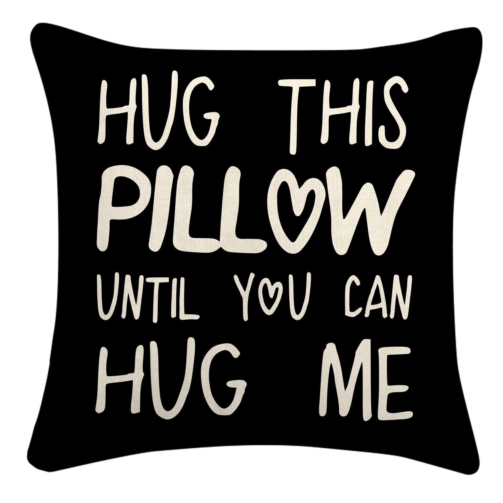 Sufamb Hug This Pillow Until You Can Hug Me Throw Pillow Covers, 18 X 18 Pillow Case, For Boyfriend Girlfriend Birthday Gifts, L