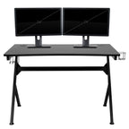 Flash Furniture Optis Black Gaming Desk and Black Racing Chair Set with Cup Holder, Headphone Hook & 2 Wire Management Holes